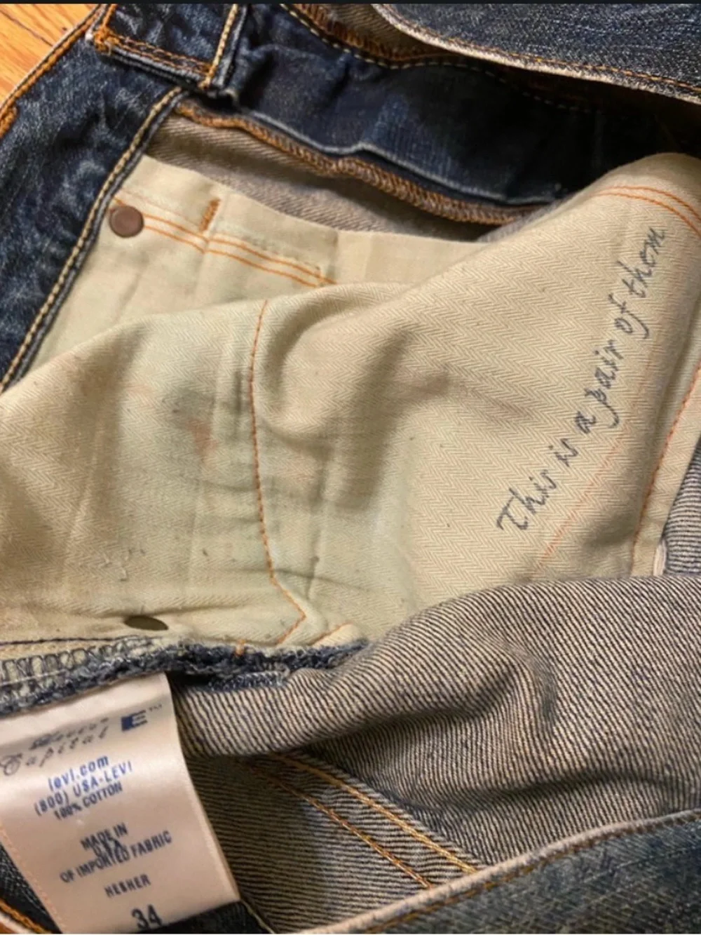 Vintage Levi's Hesher Jeans Capital E Regular Straight Made in USA 34x34 Origina
